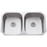 32-1/4" L x 18-1/2" W x 9" D Undermount 18 Gauge Stainless Steel 50/50 Double Bowl Sink