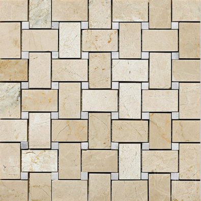 Botticcino Basketweave w/ Millas White