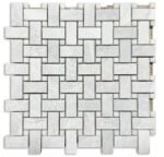 Ice Silver Basketweave w/ White Dots