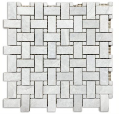 Ice Silver Basketweave w/ White Dots