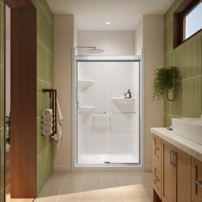 Misca 40-44 x 71 in. 6mm Bypass Shower Door for Alcove Installation with Clear glass in Chrome