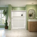 Misca 55-59 x 71 in. 6mm Bypass Shower Door for Alcove Installation with Clear glass in Brushed Nickel
