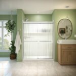 Misca 55-59 x 71 in. 6mm Bypass Shower Door for Alcove Installation with Fluted glass in Chrome