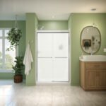 Misca 43-47 x 71 in. 6mm Bypass Shower Door for Alcove Installation with Frosted glass in Chrome