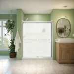 Misca 55-59 x 71 in. 6mm Bypass Shower Door for Alcove Installation with Frosted glass in Chrome