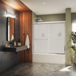 Misca 55-59 x 57 in. 6mm Bypass Tub Door for Alcove Installation with Frosted glass in Chrome