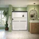 Misca 55-59 x 71 in. 6mm Bypass Shower Door for Alcove Installation with Clear glass in Matte Black