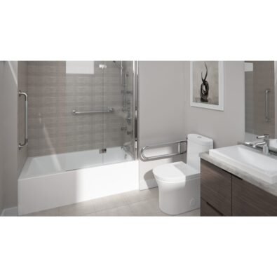 Astica 3060 IFS ADA Acrylic Alcove Right-Hand Drain Bathtub in White