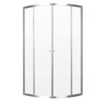 Barolo Neo-Round 36 x 36 x 36 in. 4 mm Sliding Shower Door for Corner Installation with Clear Glass in Chrome