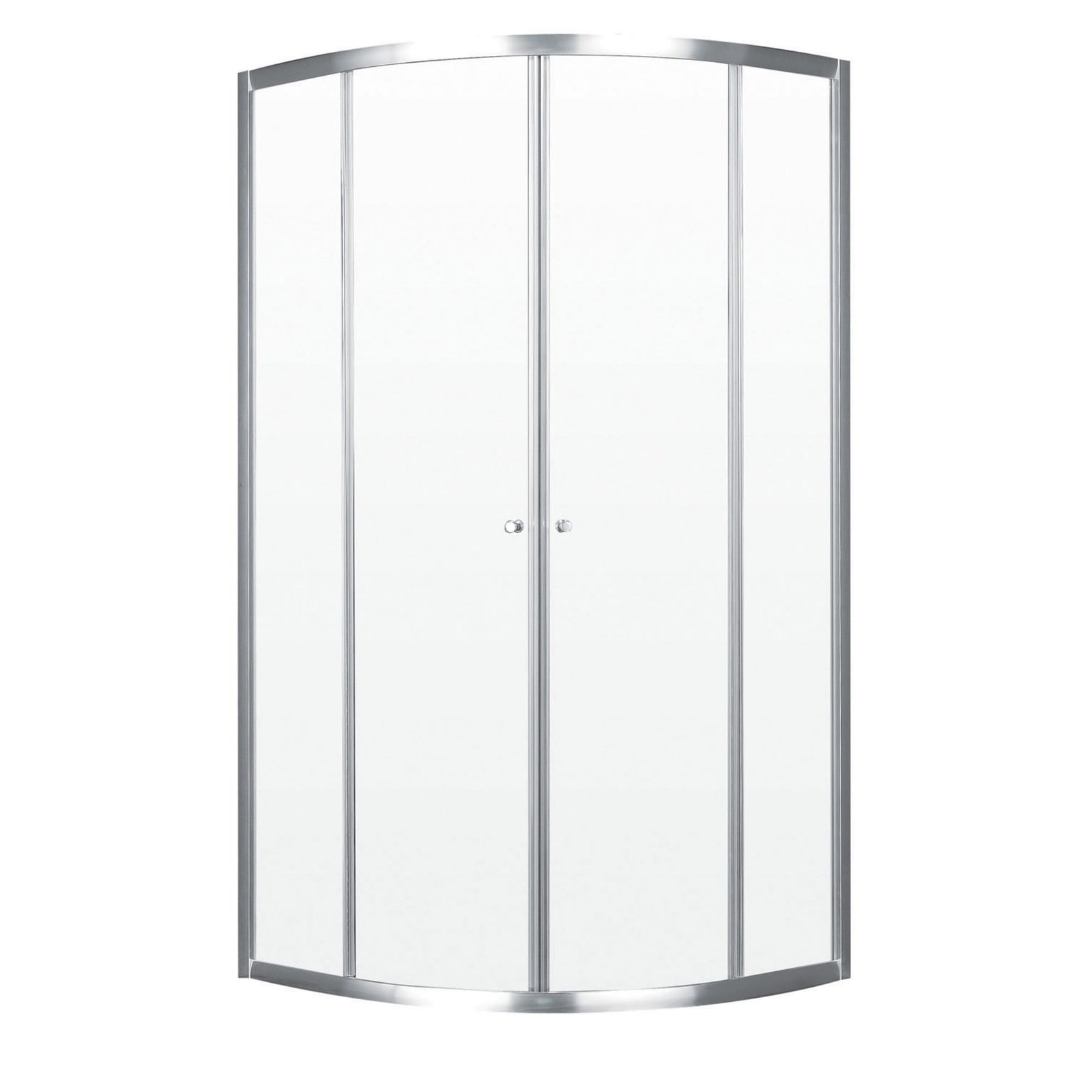 Barolo Neo-Round 36 x 36 x 36 in. 4 mm Sliding Shower Door for Corner Installation with Clear Glass in Chrome