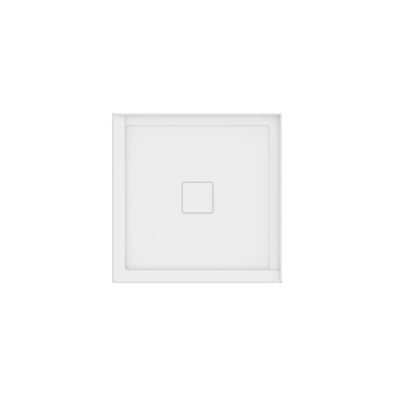 Rouge 3636 Acrylic Corner Shower Base in White with Center Drain