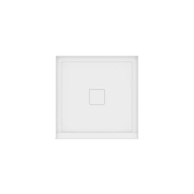 Rouge 3636 Acrylic Alcove Shower Base in White with Center Drain