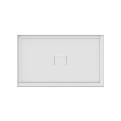Rouge 6036 Acrylic Left Corner Shower Base in White with Center Drain