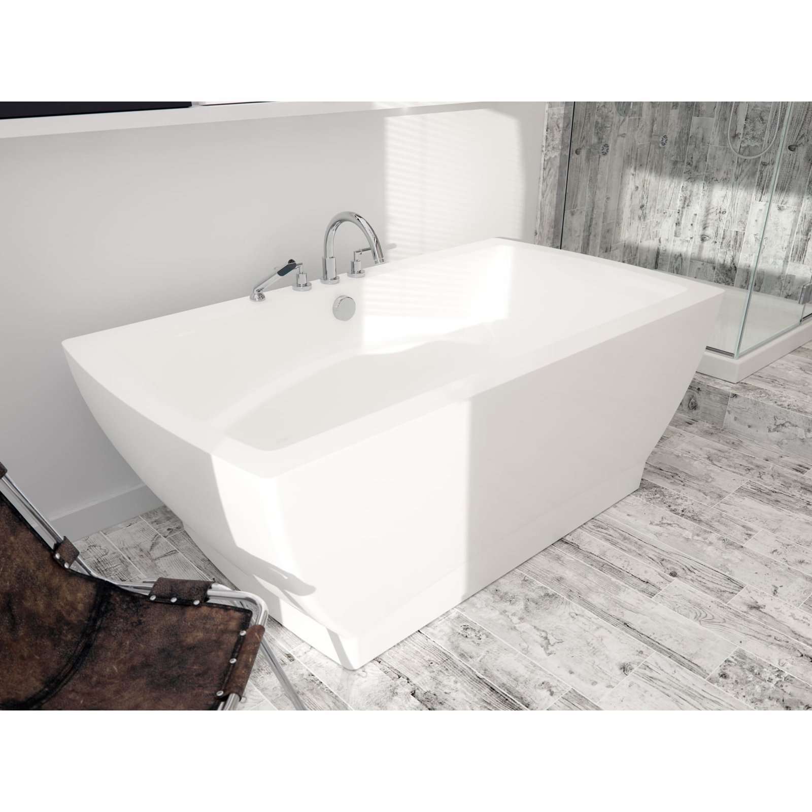 Believe 3666 Acrylic Freestanding Center Drain Mass-Air & Activ-Air Bathtub in White