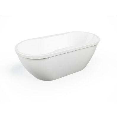 Berlin F2 3266 AFR Acrylic Freestanding Center Drain Air Bathtub in White
