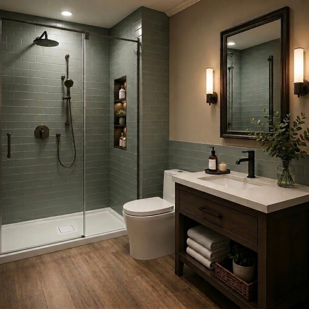 Cache 3660 Acrylic Left Corner Shower Base in White with Center Drain