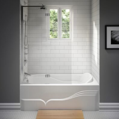 Daphne 6032 IFS Acrylic Alcove Right Drain Mass-Air Bathtub in White