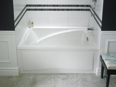 Delight 6032 IFS Acrylic Alcove Right Drain Whirlpool Bathtub in White