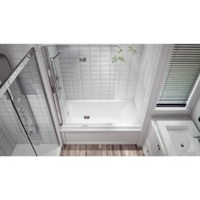 Petunia 6032 IFS Acrylic Alcove Left-Hand Drain Mass-Air Bathtub in White