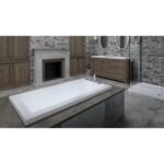 Flory de Colt 7766 Acrylic Drop-in End Drain Whirlpool Bathtub in White