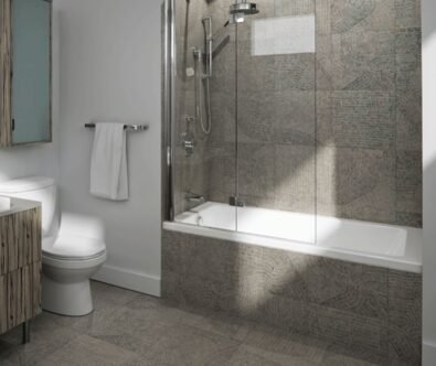 Herencia 42 x 59 in. 6 mm Pivot Tub Shield for Alcove Installation with Clear glass in Chrome