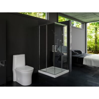 Impact 3636 Acrylic Alcove Shower Base in White with Center Drain