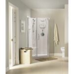 Maya 3838 Neo-Angle Acrylic Corner One-Piece Shower with Center Drain in White
