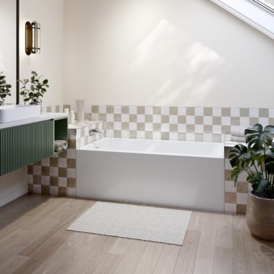Beaumont 3260 IFS AFR Acrylic Alcove Left-Hand Drain Bathtub in White