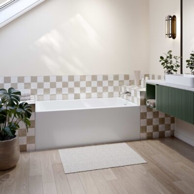 Beaumont 3260 IFS AFR Acrylic Alcove Right-Hand Drain Bathtub in White