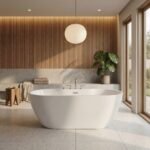 Berlin F1 3260 AFR Acrylic Freestanding Center Drain Bathtub in White
