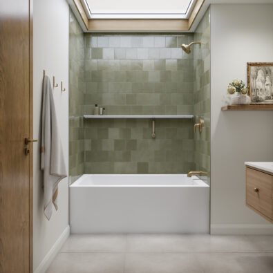 Clermont 3660 IFS AFR Acrylic Alcove Right-Hand Drain Bathtub in White