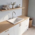 Eco 2420 Acrylic Drop-In Single Bowl Laundry Sink in White