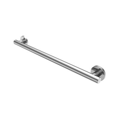 24 in. Modern Straight Grab Bar with End Flange in Chrome