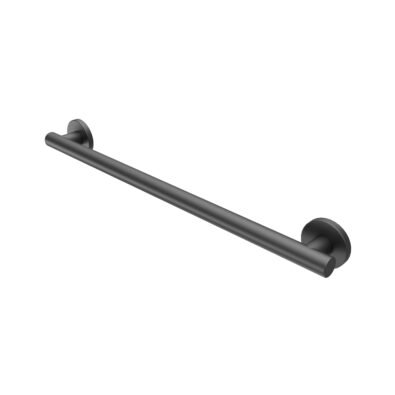 24 in. Modern Straight Grab Bar with End Flange in Matte Black