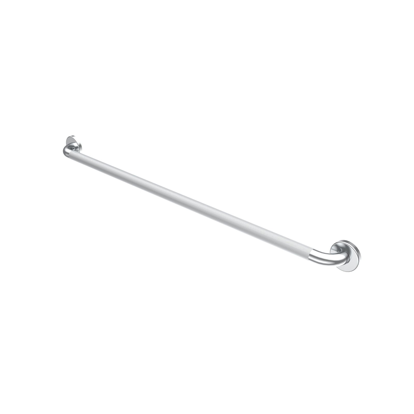 42 in. Peened Grab Bar with Flange in Chrome