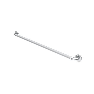 24 in. Peened Grab Bar with Flange in Chrome