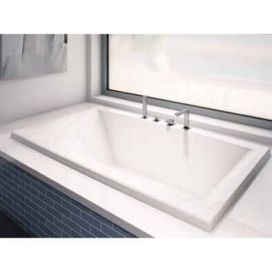 Jade 7238 Acrylic Drop-In Center Drain Whirlpool & Mass-Air Bathtub in White