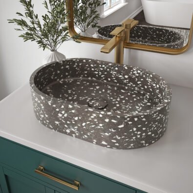 Lorna Oval Terrazzo Sink in Gray