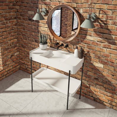 Melville 40 Solid Surface Console in Matte White