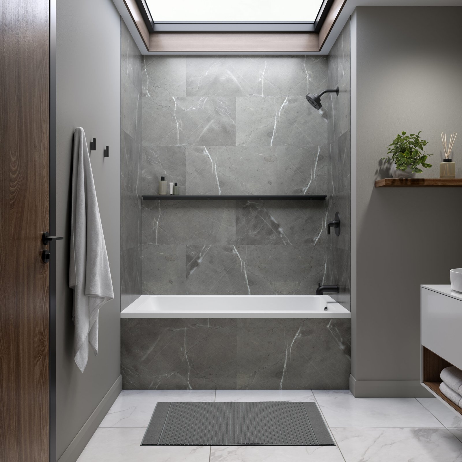 Pia 3260 IF AFR Acrylic Alcove Right-Hand Drain Whirlpool Bathtub in White