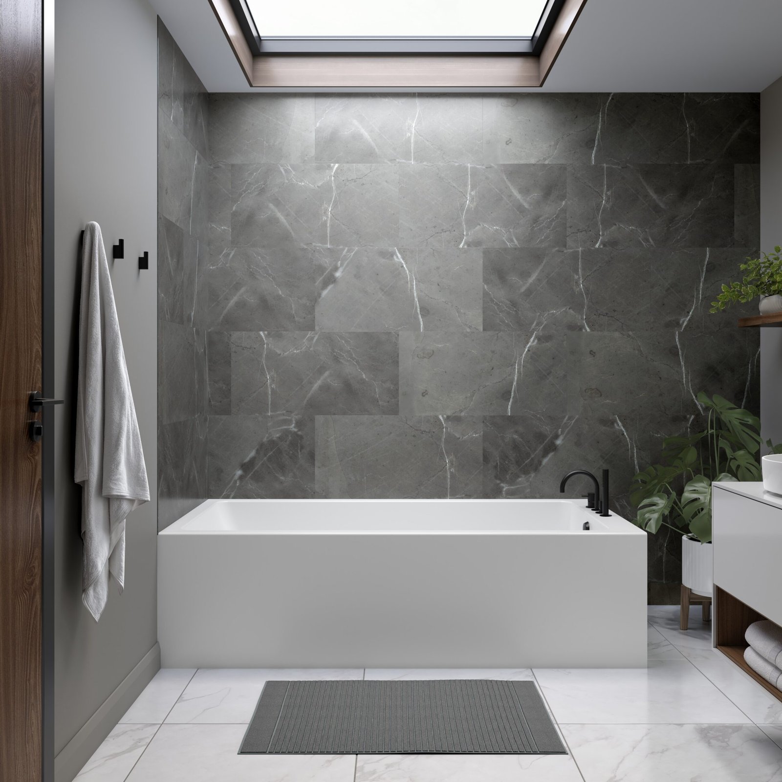 Pia 3272 IFS AFR Acrylic Right Corner Left-Hand Drain Bathtub in White