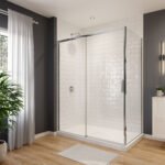 Sella 60 x 36 x 74 in. 6 mm Sliding Shower Door for Corner Installation with Clear glass in Chrome
