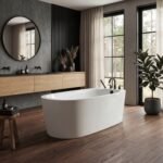 Vapora F1 7236 Acrylic Freestanding End Drain Mass-Air & Activ-Air Bathtub in White