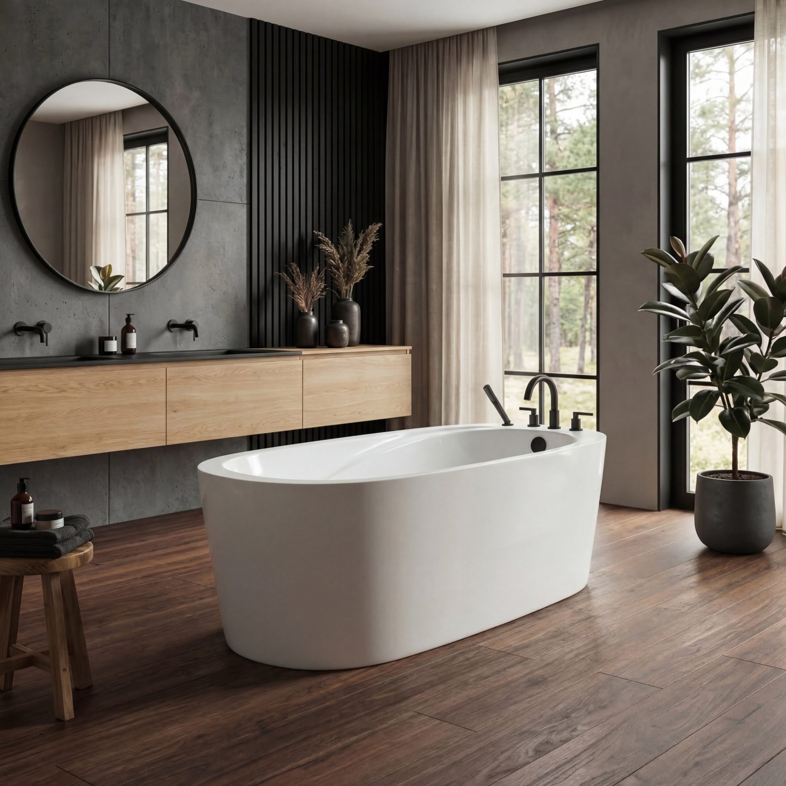 Vapora F1 7236 Acrylic Freestanding End Drain Mass-Air & Activ-Air Bathtub in White