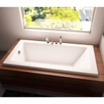 Zen 6636 Acrylic Drop-In End Drain Whirlpool & Mass-Air Bathtub with 2 in. Deck in White