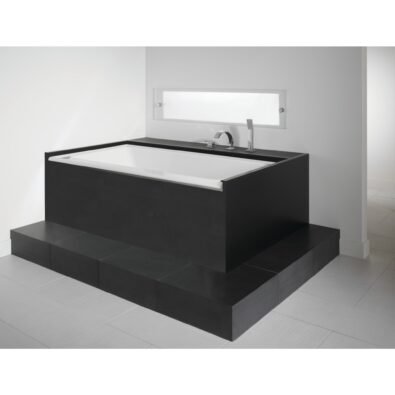 Zora 6032 IF Acrylic Alcove Right Drain Whirlpool Bathtub in White