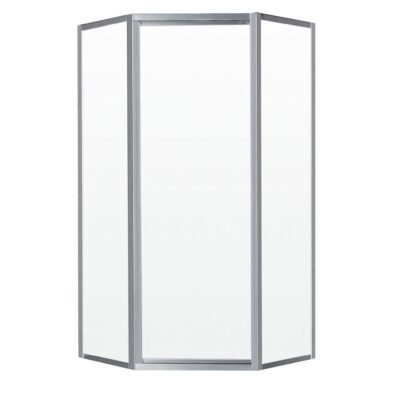 Ovada Neo-Angle 38 x 38 x 70 in. 4 mm Pivot Shower Door for Corner Installation with Clear Glass in Chrome