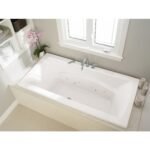 Believe 6642 Acrylic Drop-In Center Drain Whirlpool Bathtub in White