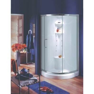 Cologne 36 x 36 x 71 in. 6 mm Sliding Shower Door for Corner Installation with Clear glass in Chrome