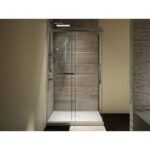 Exalt 60 x 32 x 78 in. 8 mm Sliding Shower Door for Corner Installation with Clear glass in Chrome